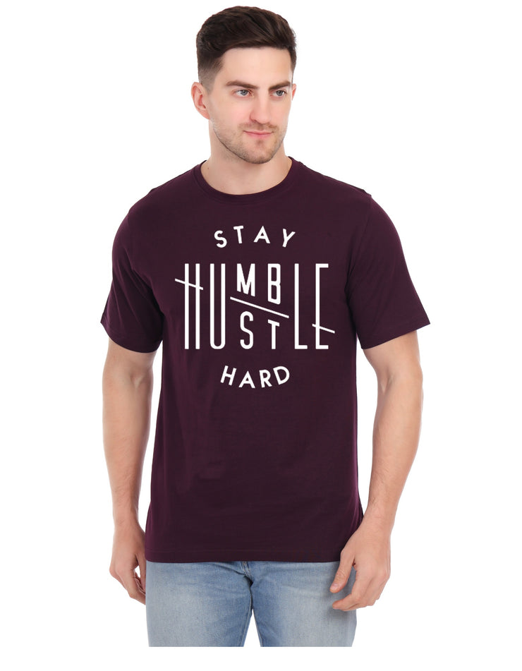 KNIGHT STITCH  HUMBLE PRINTED ROUND NECK T-SHIRT