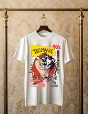 KNIGHT STITCH CARTOON PRINTED ROUND NECK T-SHIRT