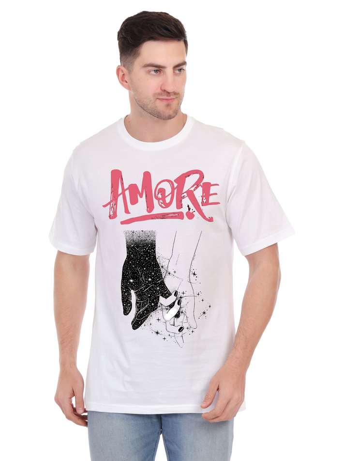 KNIGHT STITCH AMORE PRINTED ROUND T-SHIRT
