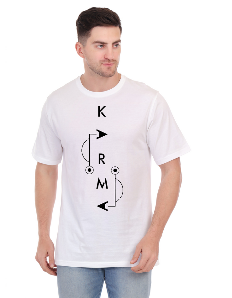 KNIGHT STITCH KARMA PRINTED ROUND T-SHIRT