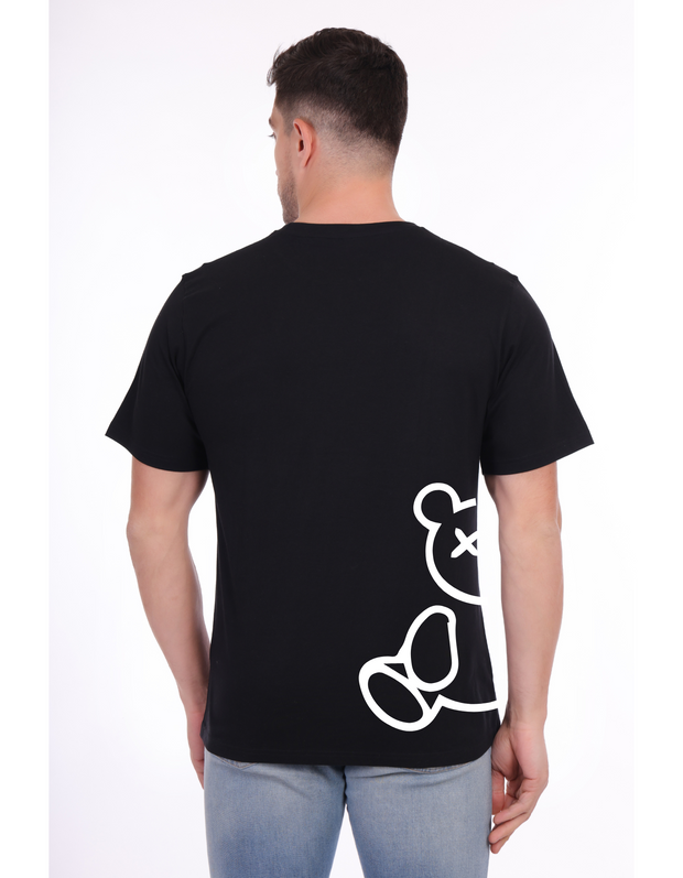 KNIGHT STITCH TEDDY PRINTED ROUND NECK T-SHIRT