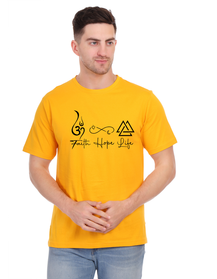 KNIGHT STITCH FAITH HOPE PRINTED T-SHIRT