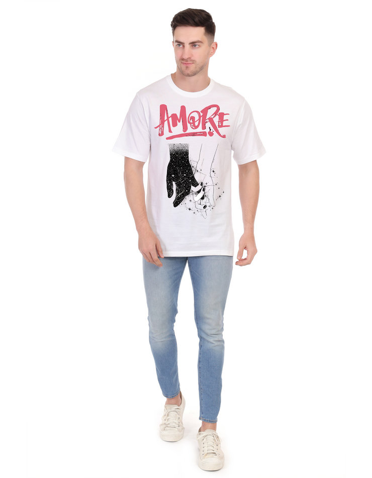 KNIGHT STITCH AMORE PRINTED ROUND T-SHIRT