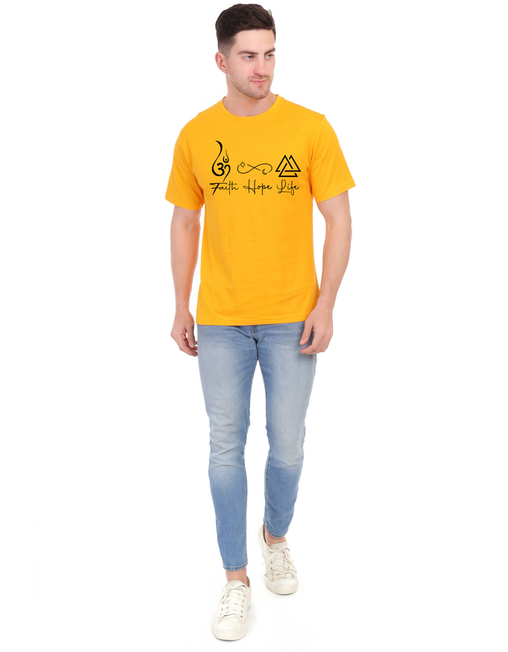 KNIGHT STITCH FAITH HOPE PRINTED T-SHIRT