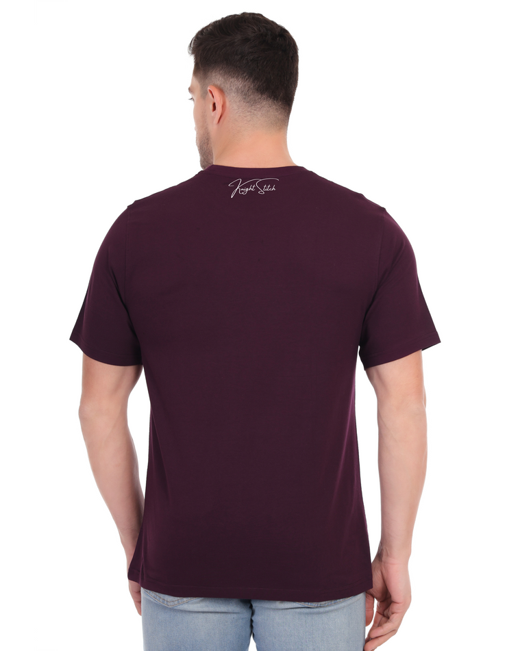 KNIGHT STITCH I HATE PRINTED ROUND NECK T-SHIRT