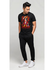 KNIGHT STITCH FINAL BATTLE PRINTED ROUND NECK T-SHIRT