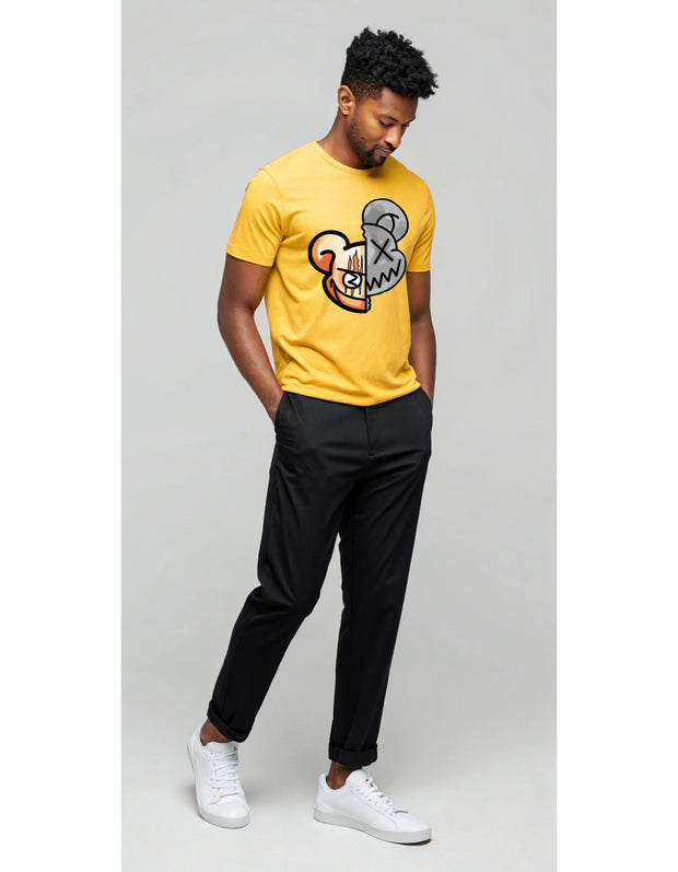 KNIGHT STITCH FACE ROUND NECK T-SHIRT
