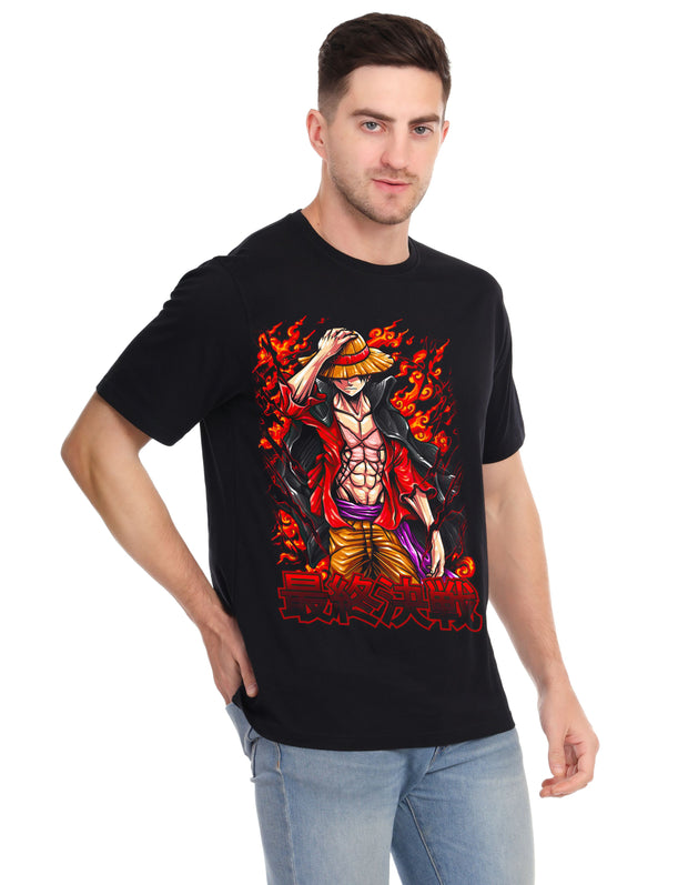 KNIGHT STITCH FINAL BATTLE PRINTED ROUND NECK T-SHIRT
