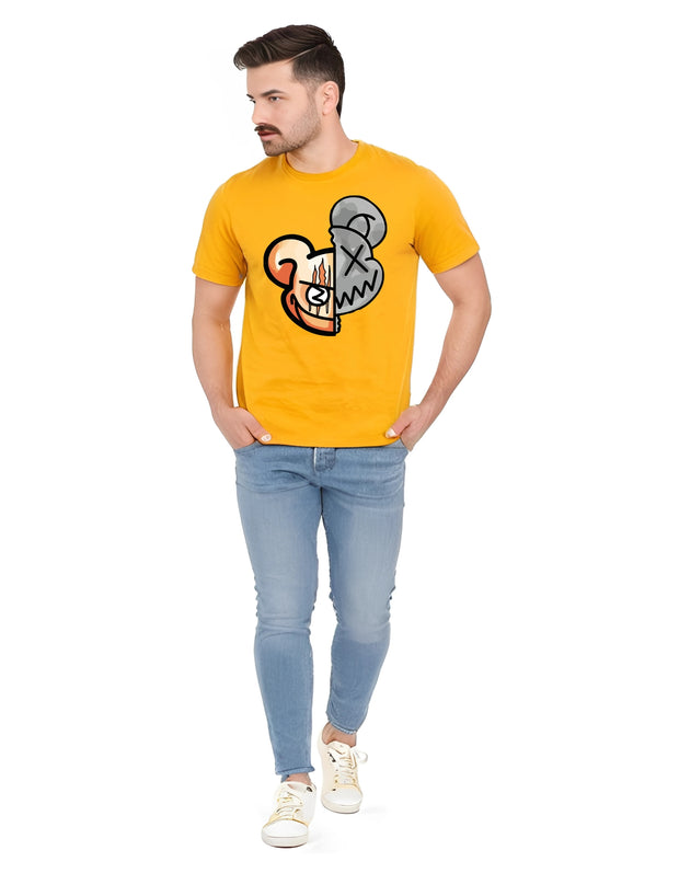 KNIGHT STITCH FACE ROUND NECK T-SHIRT