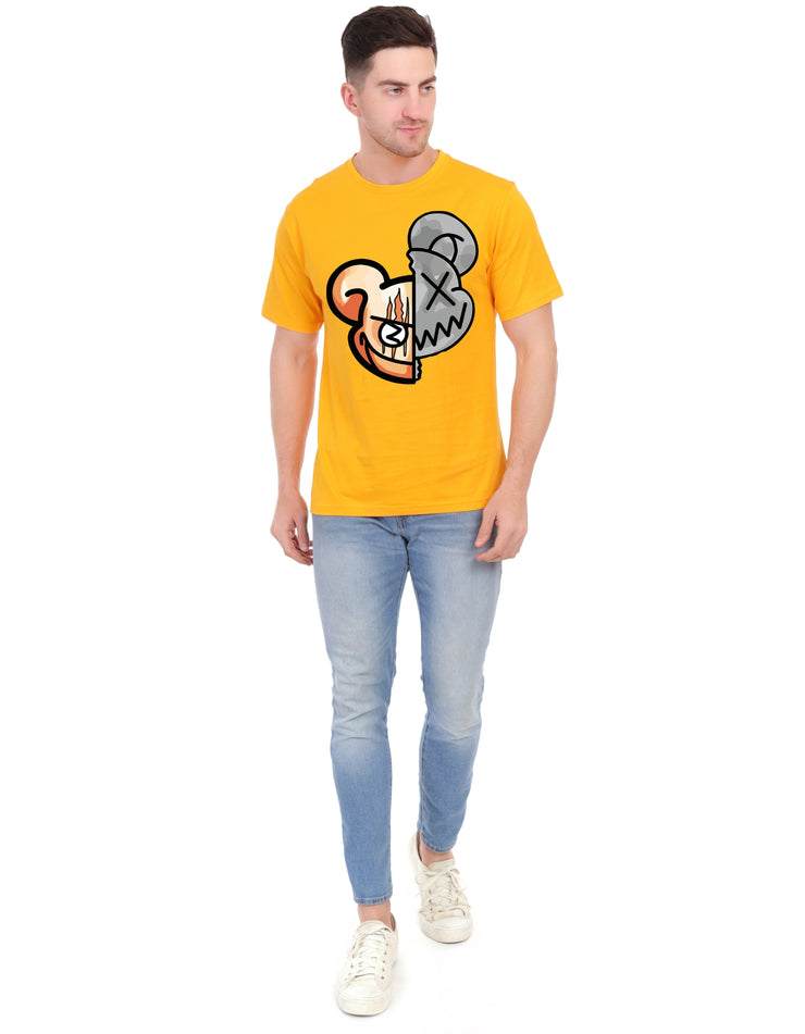 KNIGHT STITCH FACE ROUND NECK T-SHIRT