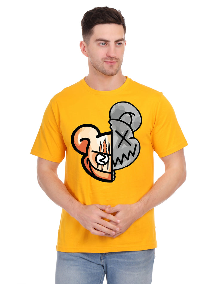 KNIGHT STITCH FACE ROUND NECK T-SHIRT