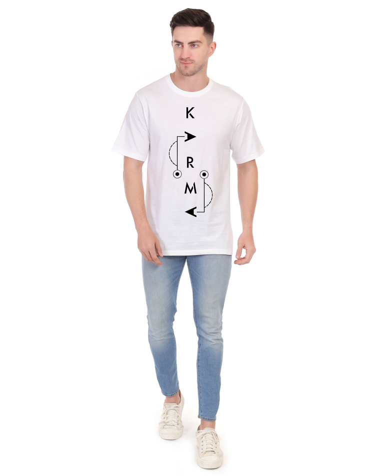 KNIGHT STITCH KARMA PRINTED ROUND T-SHIRT
