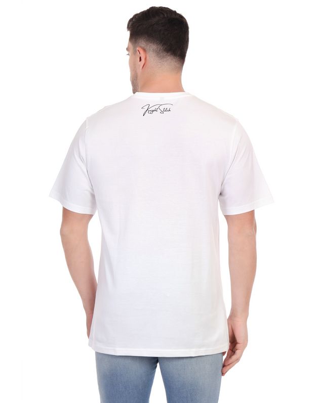 KNIGHT STITCH VENOM PRINTED ROUND NECK T-SHIRT