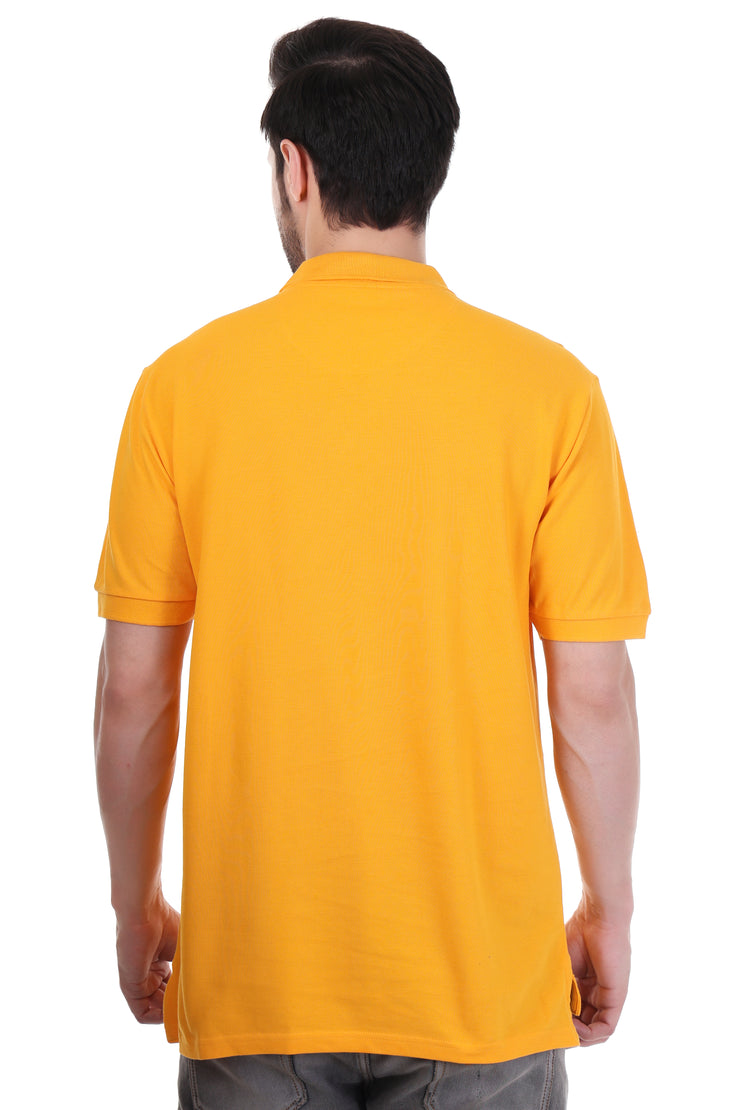 KNIGHT STITCH MEN'S MUSTARD POLO T-SHIRT