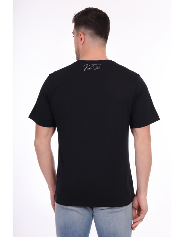 KNIGHT STITCH FINAL BATTLE PRINTED ROUND NECK T-SHIRT
