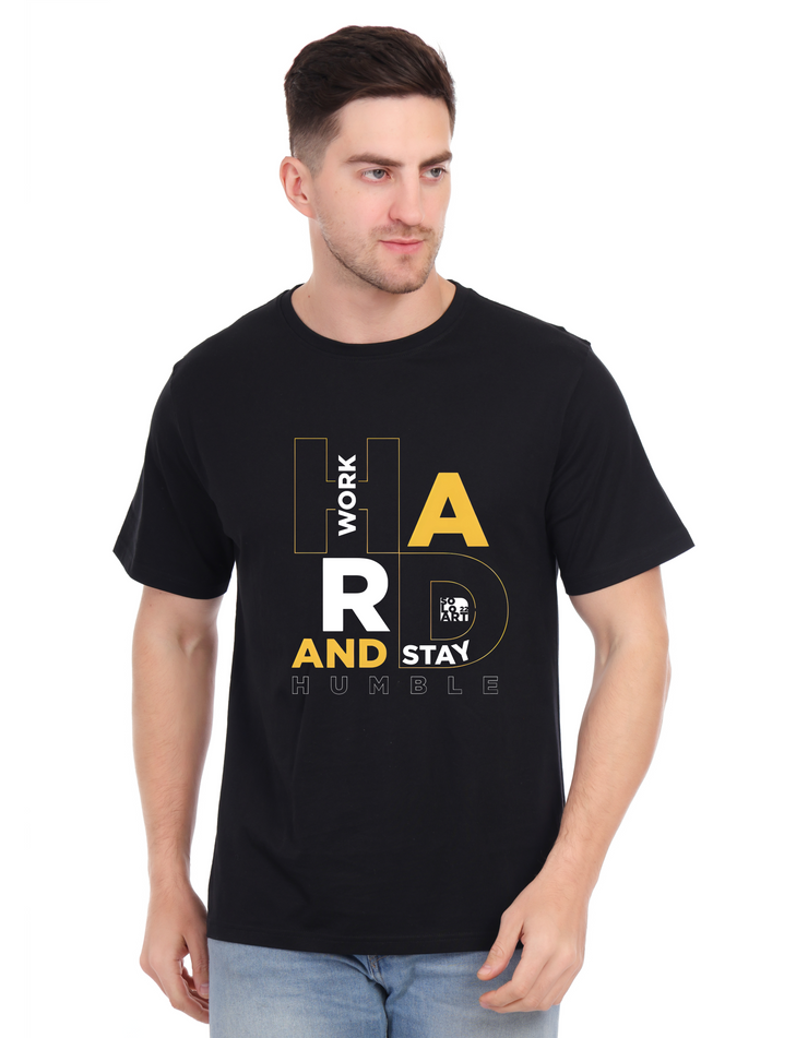 KNIGHT STITCH HARD PRINTED RPUND T-SHIRT