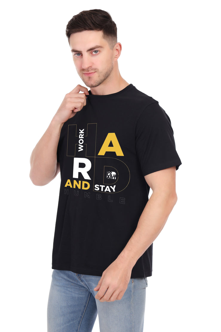 KNIGHT STITCH HARD PRINTED RPUND T-SHIRT