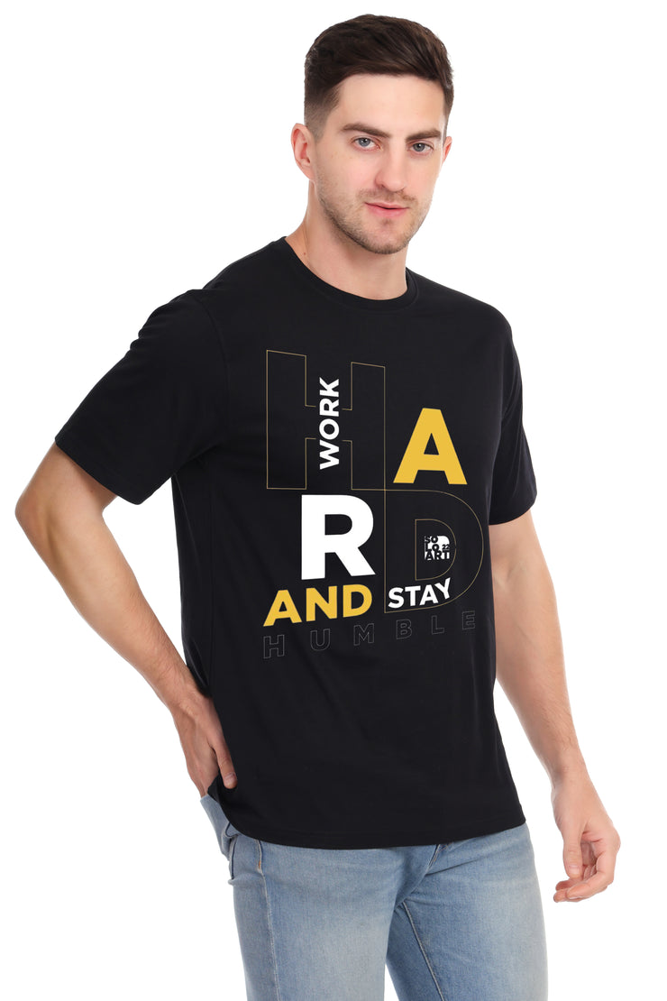 KNIGHT STITCH HARD PRINTED RPUND T-SHIRT