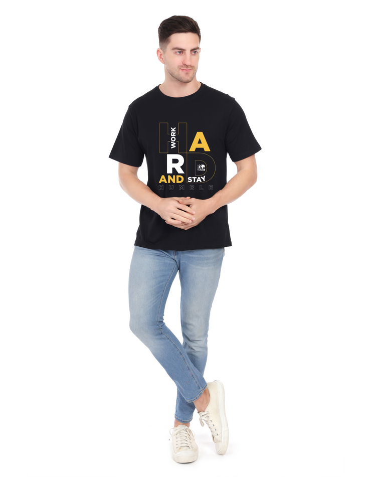 KNIGHT STITCH HARD PRINTED RPUND T-SHIRT