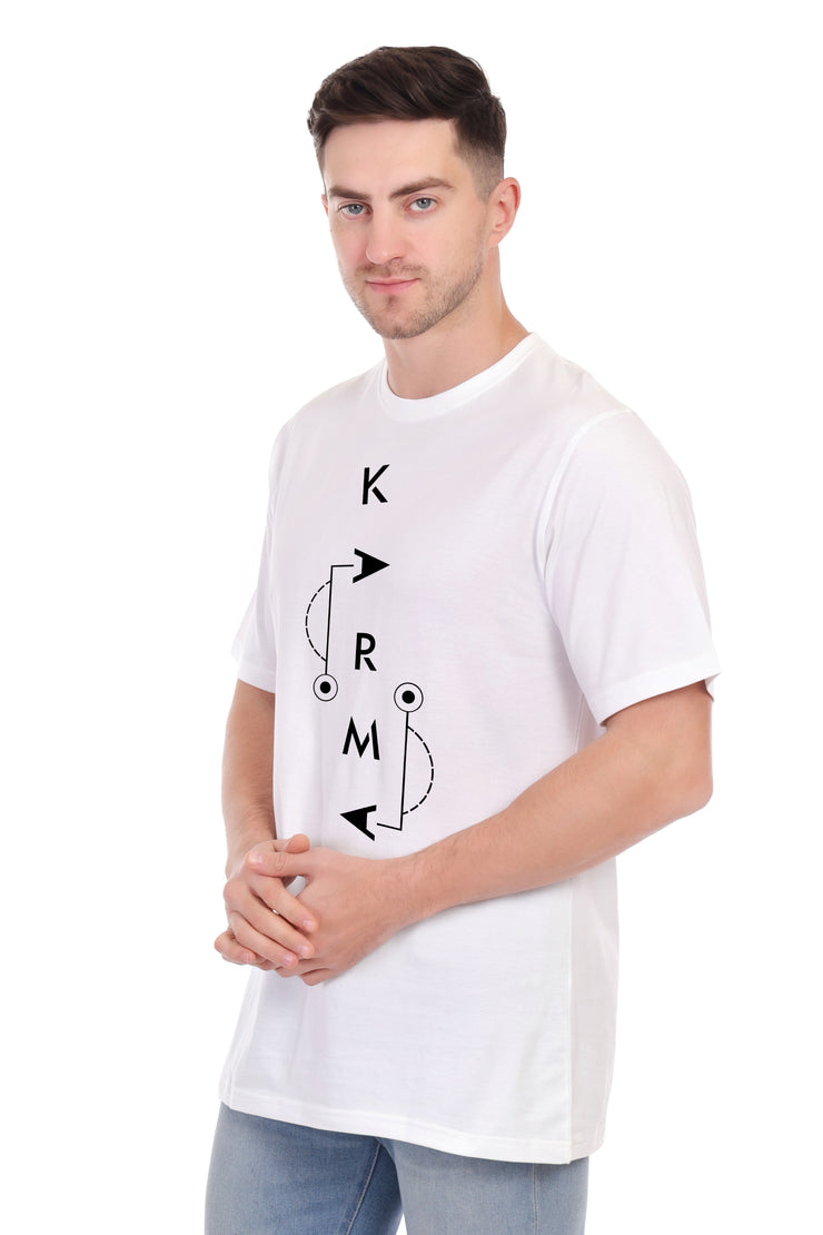 KNIGHT STITCH KARMA PRINTED ROUND T-SHIRT