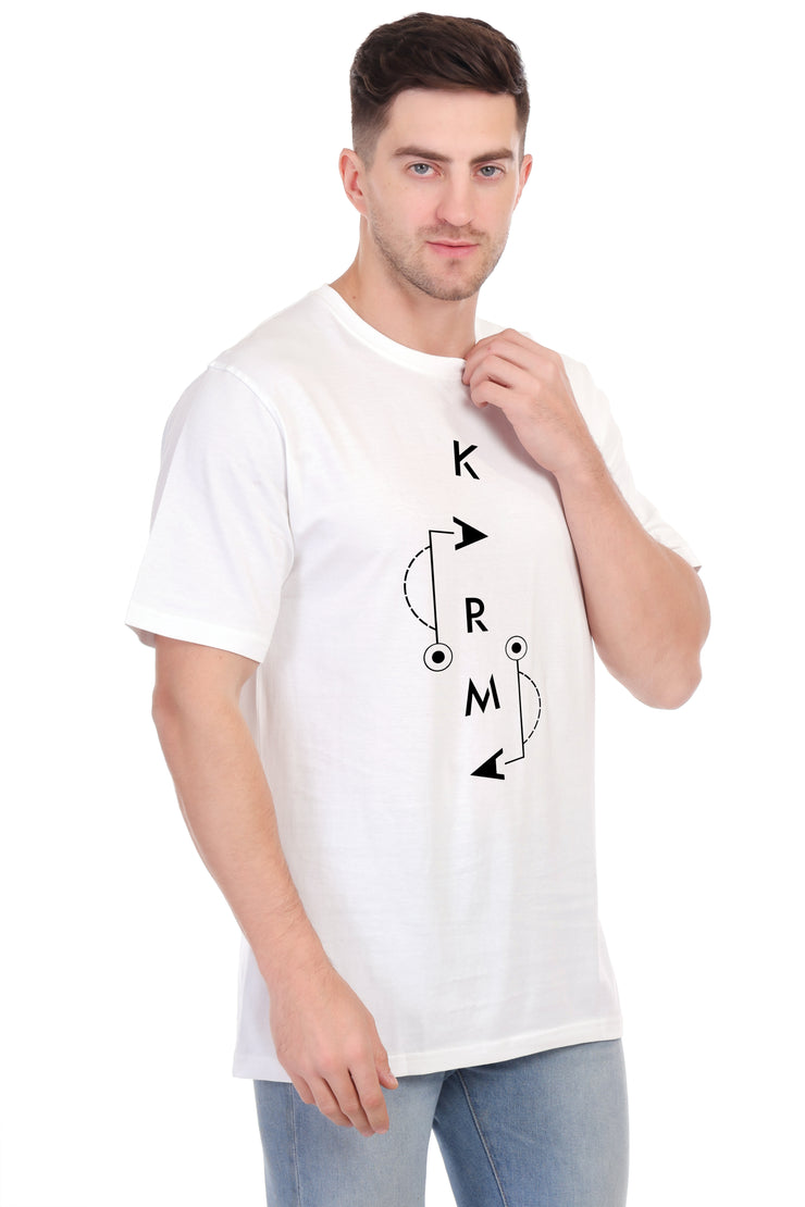 KNIGHT STITCH KARMA PRINTED ROUND T-SHIRT