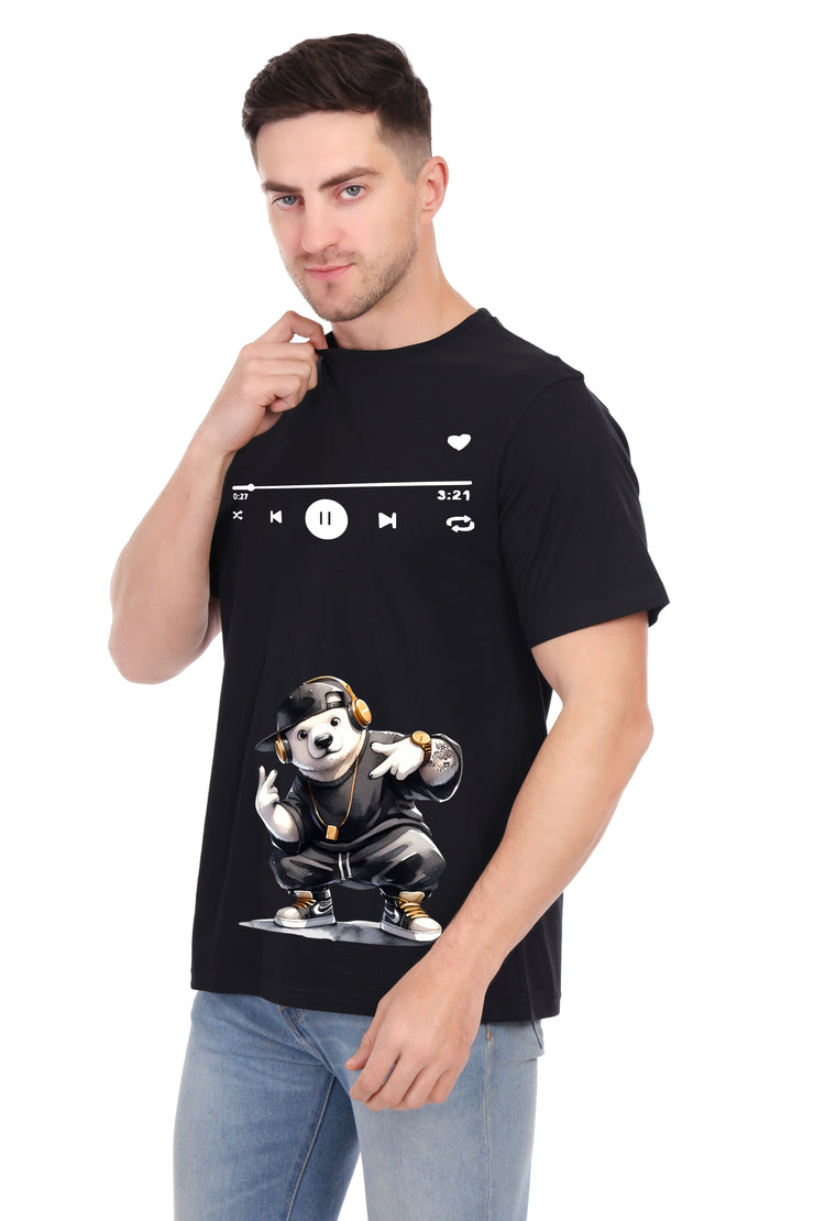 KNIGHT STITCH MUSIC ROUND NECK TSHIRT